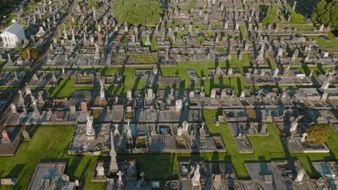Aerial view of a large cemetery Stock-Footage 177783495