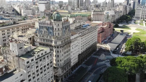 Aerial View Of The Large City Central District With Historical Buildings Stock Footage 191585340