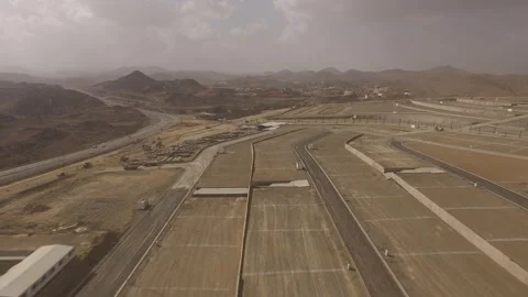 Aerial view of large construction in the desert. Dammam North Housing Video stock 107403583
