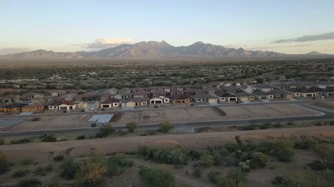 Aerial view of a large construction site for new housing Stock Footage 95562928