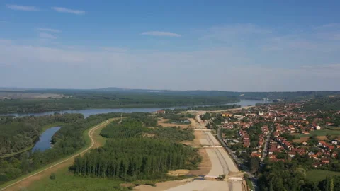 Aerial view of a large construction site. Video stock 131345837