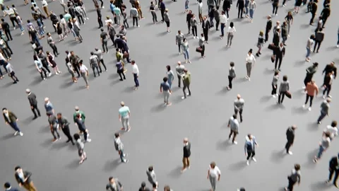 Aerial view of a large crowd of people standing Stock Footage 322121597