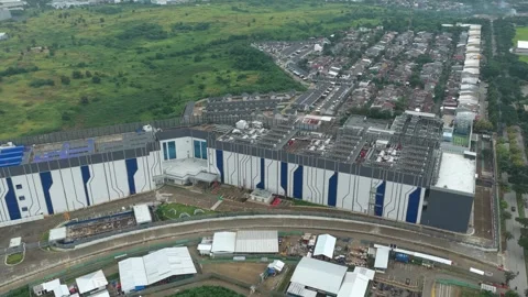 Aerial view of a large data center in jakarta, indonesia Stock Footage 327812710