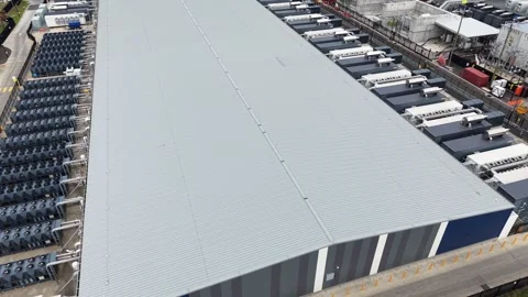 Aerial view of a large data center facility Stock Footage 340503415