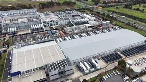 Aerial view of a large data center complex Stock Footage 340503553