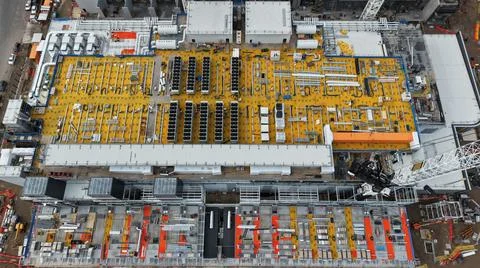 Aerial view of large data center construction site Stock Photos