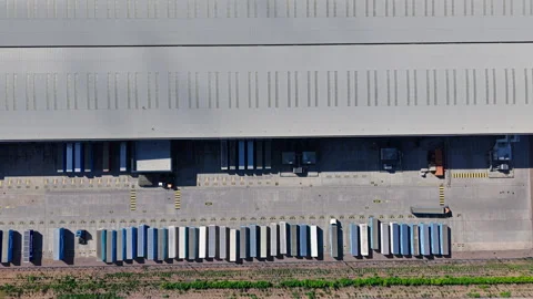 Aerial view of a large distribution center in Hinckley, United Kingdom. Stock Footage 336158029