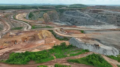Aerial view of a large gold mining site. Stock Footage 341906833