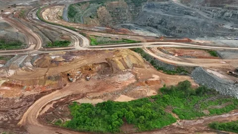 Aerial view of a large gold mining site. Stock Footage 341906835