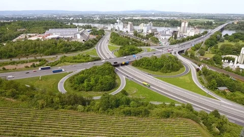 Aerial view of large highway interchange Stock-Footage 76479850