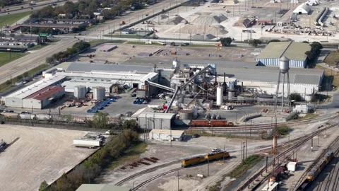 Aerial view of a large industrial complex and logistics facility in Dallas .. Stock Footage 339128534