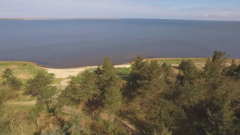 Aerial view of a large inlet Stock Footage 91252209