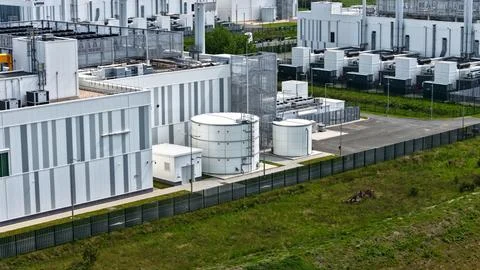 Aerial View of Large Modern Data Center Stock Photos