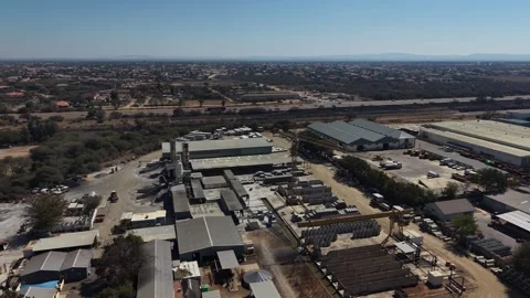 Aerial View of Large Precast Concrete Factory and Storage Yard Video stock 342604076