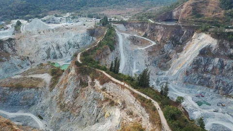 Aerial view of large quarries for construction and industry. 4k resolution Vidéo 100290369