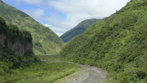 Aerial view of a large river in canyon of a sup-tropical mountainous area Stock Footage 155298738