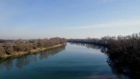 Aerial view of a large river. Stock Footage 168500652