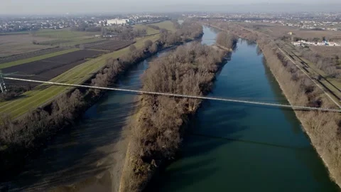 Aerial view of a large river. Stock Footage 168500682