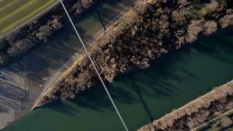 Aerial view of a large river. Stock Footage 168500692