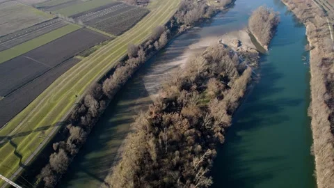 Aerial view of a large river. Stock Footage 168500698