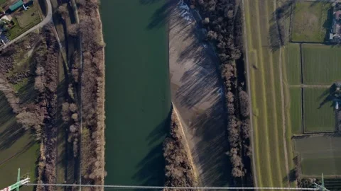 Aerial view of a large river. Stock Footage 168500724