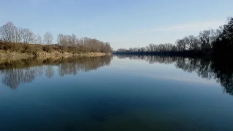 Aerial view of a large river. Stock Footage 168500755