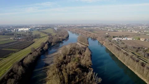 Aerial view of a large river. Stock Footage 168500806