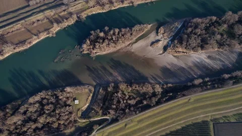 Aerial view of a large river. Stock Footage 168500808