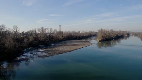Aerial view of a large river. Stock Footage 168500906
