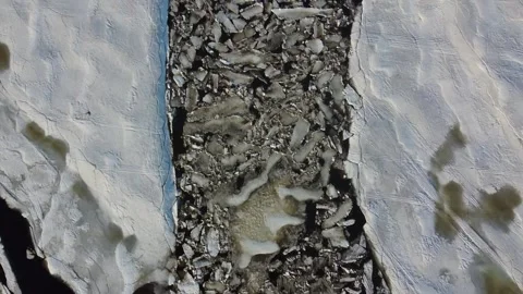 Aerial view of a large river in spring Stock Footage 239248828