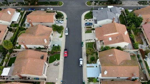 Aerial view of large-scale residential neighborhood, Irvine, California Video stock 122605890
