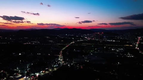 Aerial view of a large-scale semiconductor manufacturing complex and factory Stock Footage 321434680