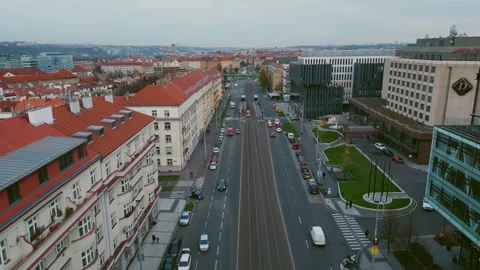 Aerial View of the Largest Administrative District of Prague. Prague 6. Stock-Footage 248952058