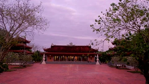 Aerial view of the largest Buddhist temple in Can Tho city, Vietnam Stock Footage 167263606
