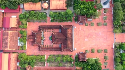 Aerial view of the largest Buddhist temple in Can Tho city, Vietnam Stock Footage 167263892