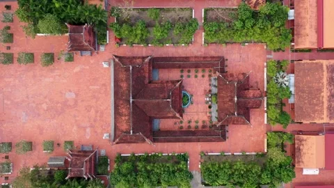 Aerial view of the largest Buddhist temple in Can Tho city, Vietnam Stock Footage 167264061