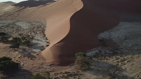 Aerial view on a largest sand dune Sossusvlei. Namib Desert Stock Footage 265242986