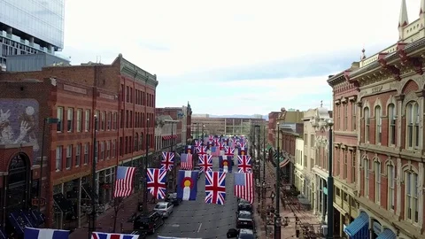 Aerial View of Larimer Square in Downtown, Denver Colorado Video stock 73499034