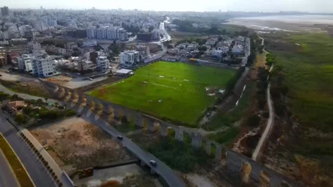 Aerial view of Larnaca, Cyprus Stock Footage 316202948