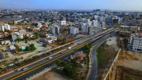 Aerial view of Larnaca, Cyprus Stock Footage 316204781