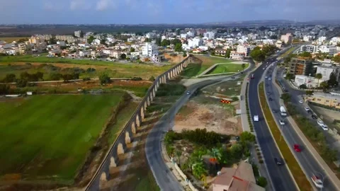 Aerial view of Larnaca, Cyprus Stock Footage 316208267