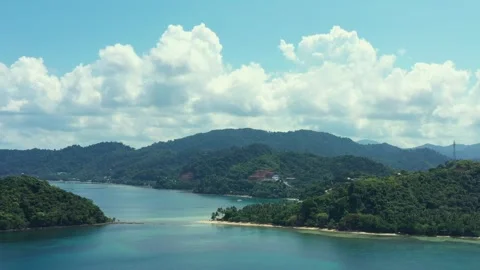 Aerial view of Las Cabaas Beach Stock Footage 263823599