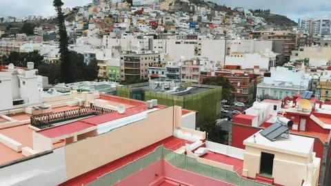 Aerial view of Las Palmas de Gran Canaria - beautiful bird's eye view of the old Stockbeeldmateriaal 112353745