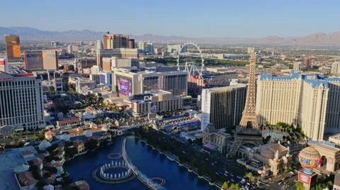 Aerial View of the Las Vegas Strip During the Day Stock Footage