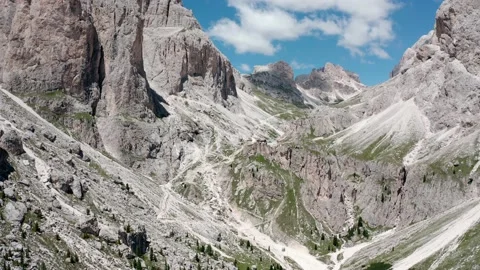Aerial view of the latemar mountain complex in the Trentino Dolomites Stock Footage 211964150