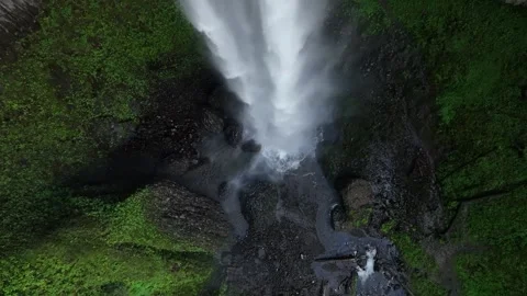 Aerial view of Latourell Falls in Oregon Stock Footage 339638643
