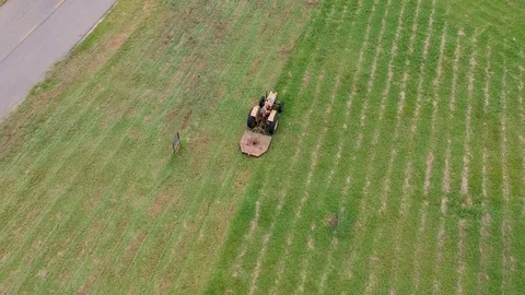 Aerial View of lawnmower Stock Footage 104765232