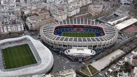 Aerial View of Le Parc des Princes and S... | Stock Video | Pond5