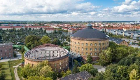 Aerial view of the Leipzig Panometer Stock Photos