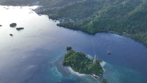 Aerial View of Lembeh Strait in North Sulawesi Stock Footage 294952739